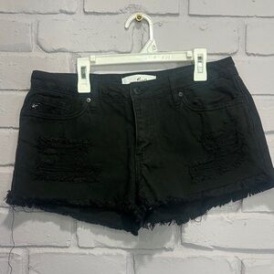 NEW KanCan Black Frayed Jean Shorts size M